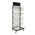 5 Wire Basket Display Stand with Dividers Black ( SG-C11 )